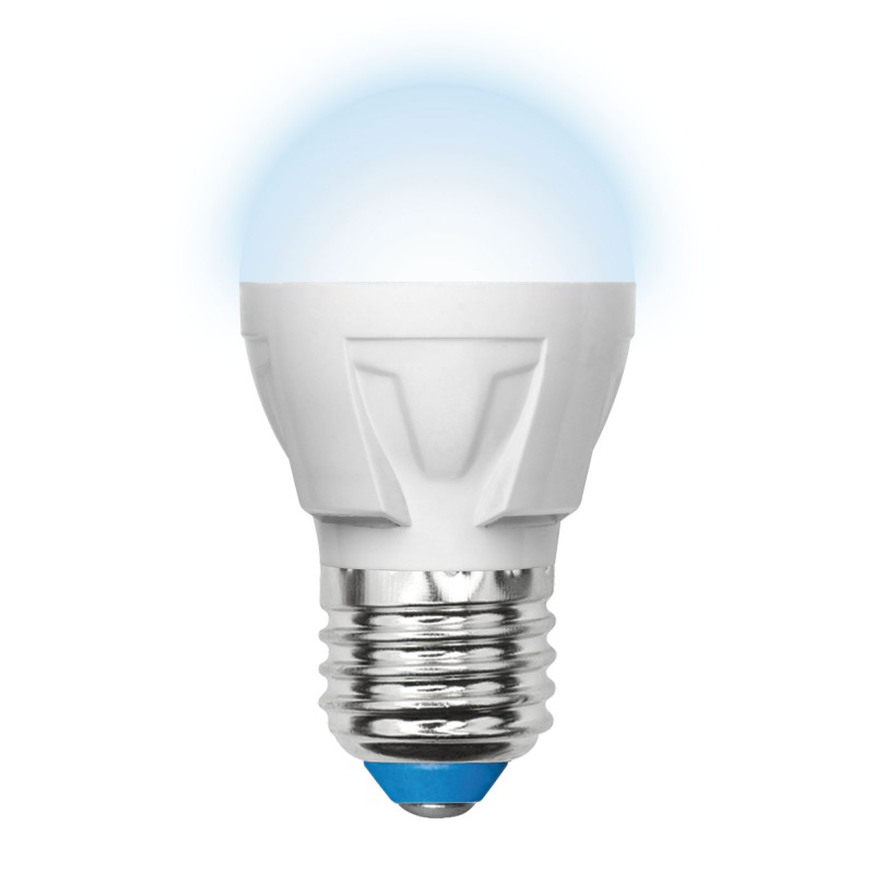 Лампа LED-G45 7W/NW/E27/FR PLP01WH Лампа светодиодная. Форма «шар», мат.Серия ЯРКАЯ. Белы