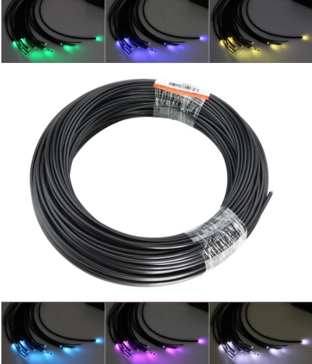 Волоконно-оптический кабель торцевого свечения D5/3mm черный ПВ SPF STAR SKY