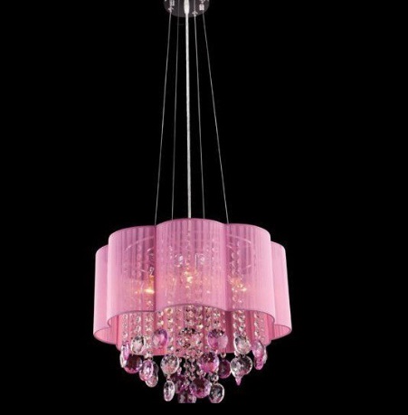 Светильник 31555 RSP хром/розовый/прозрачный + розовый хрусталь