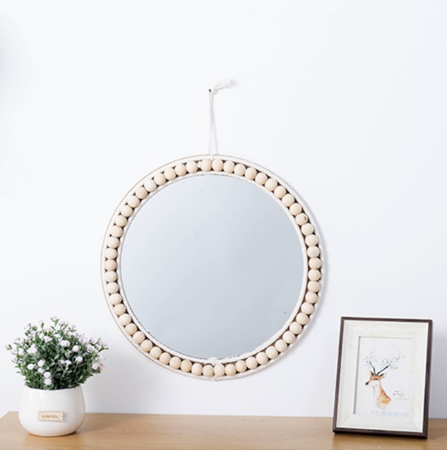 Зеркало декоративное из соломенной веревки круглое D360(300)/H30 SPF13193