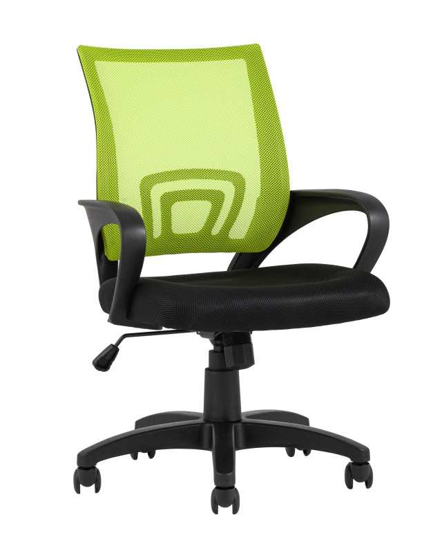 TopChairs Simple офисное зеленое в обивке из текстиля с сеткой, механизм качания Top Gun