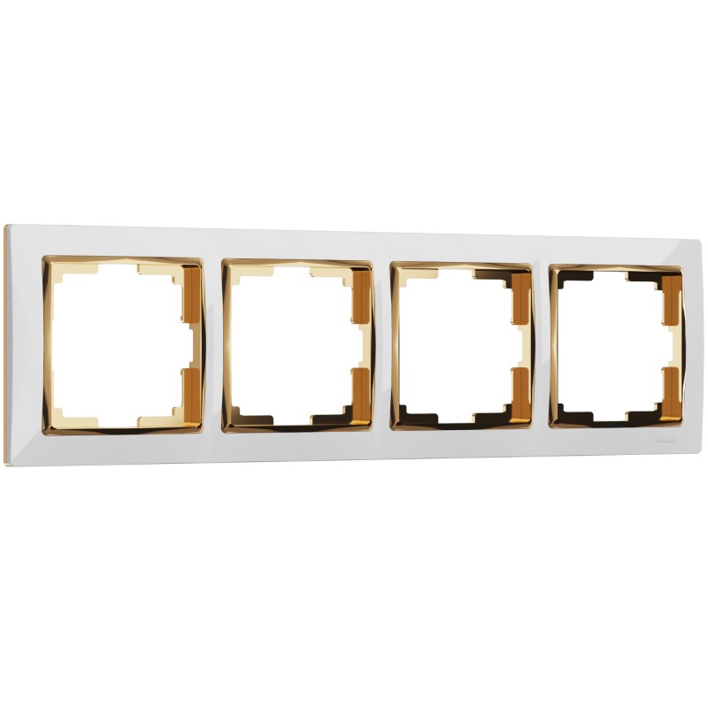 WERKEL Snabb WL03-Frame-04-white-GD/ Рамка на 4 поста (белый/золото) a035255 W0041933