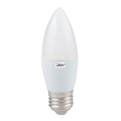 Лампа светодиодная RSV-C37-10W-6500K-E27, 160-265V