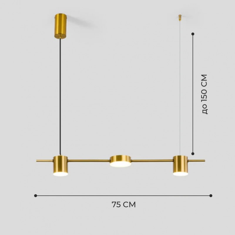Светильник 9189/3 GOLD/ЗОЛОТО ` D750/H1500/3/LED/21W 3000-4500-6500K GERHORT SPFD13-1