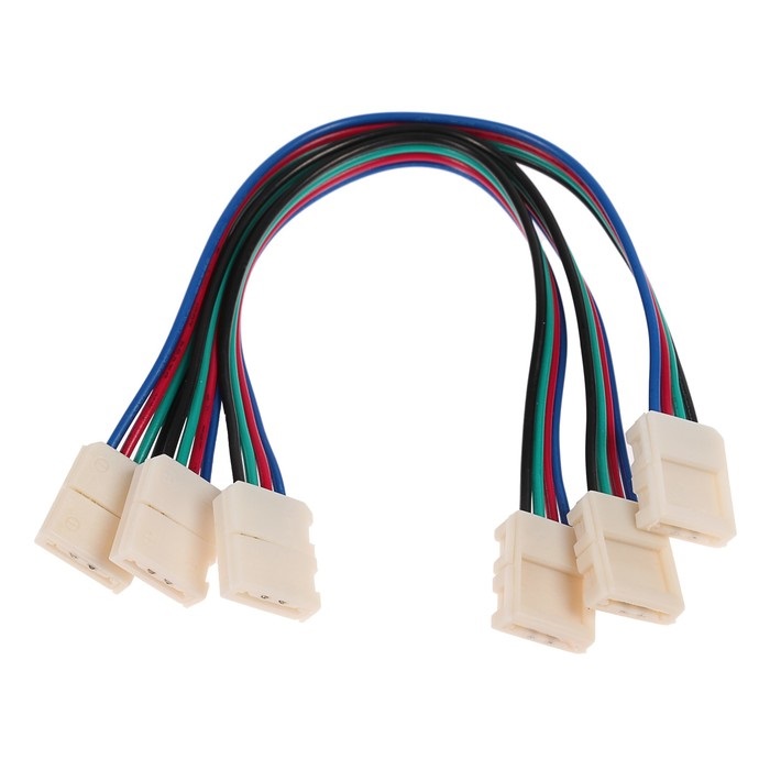 Ecola LED strip connector соед. кабель с двумя 4-х конт. зажим разъемами 10mm 15 см (цена за 3 шт.)