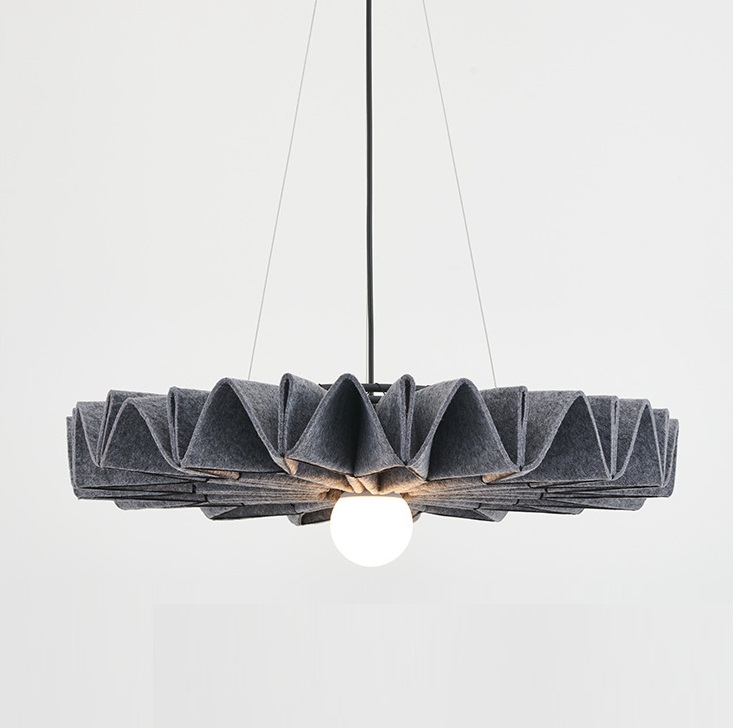 Светильник DZN-13721 СЕРЫЙ ` D600/H150+1200/1/E27/40W ECHO ACOUSTIC войлочный акустический светильни