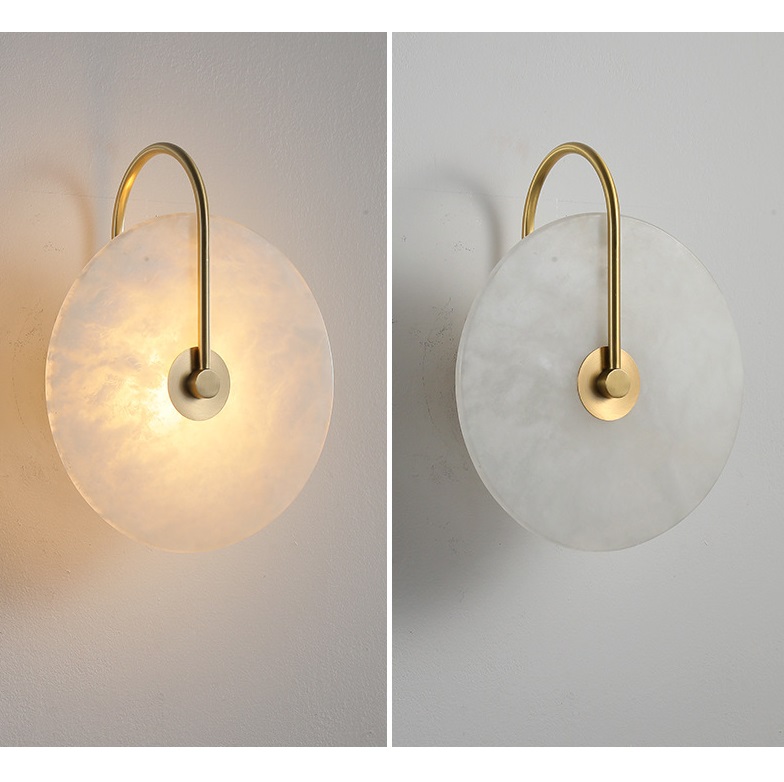 Светильник DZN-13743 ЗОЛОТАЯ БРОНЗА + БЕЛЫЙ МРАМОР ` D250/H80/1/LED/6W/4500K