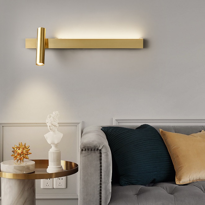 Светильник настенный ElegantLight DZN-13758 ЗОЛОТО ` D400/H80/1+1/LED/5+5W/3000K ASFAR