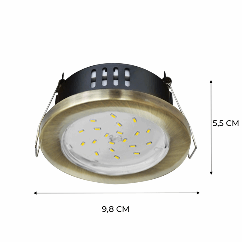 Ecola G53 H9 защищенный IP65 светильник встраив. без рефл. черненая бронза 98х55
