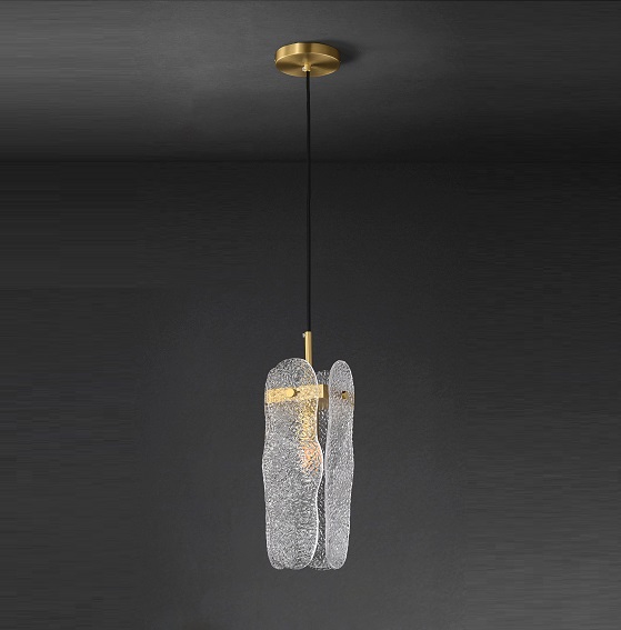 Светильник DZN-13801 ЗОЛОТАЯ БРОНЗА ` D130/H350+1500/1/E14/40W высококачественное стекло ручной рабо