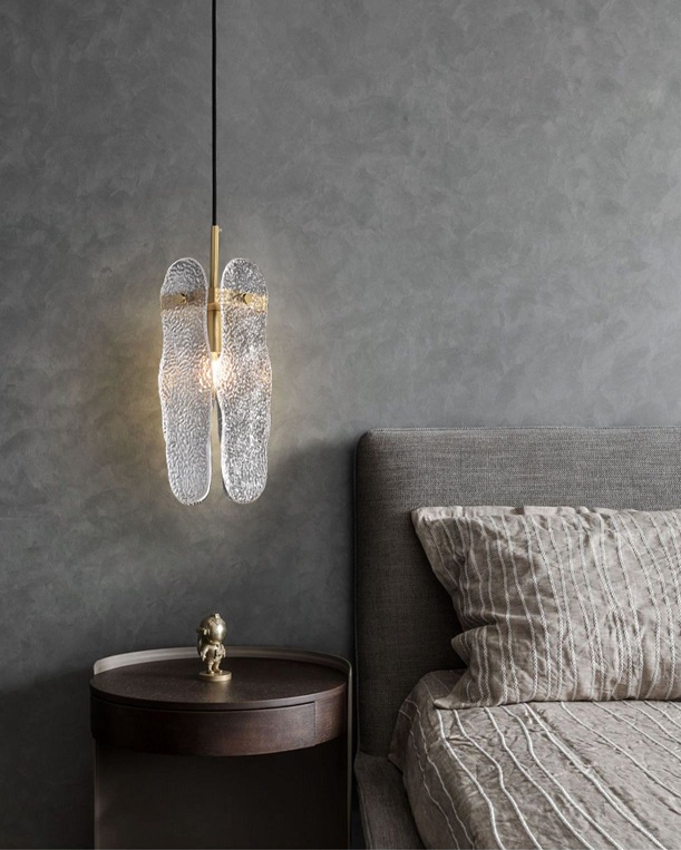 Светильник DZN-13801 ЗОЛОТАЯ БРОНЗА ` D130/H350+1500/1/E14/40W высококачественное стекло ручной рабо