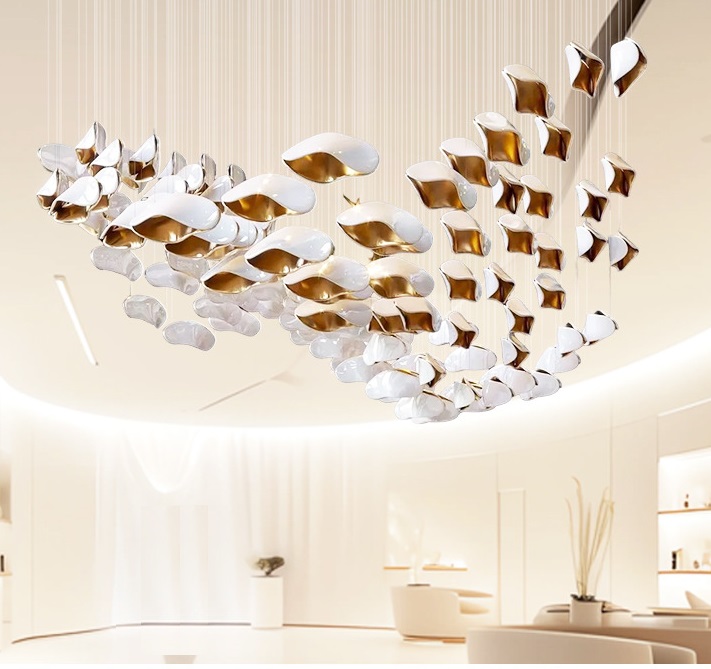 Светильник-инсталяция DZN-13811 БЕЛЫЙ+ЗОЛОТО D1000*1000/H1000/100 без источника света