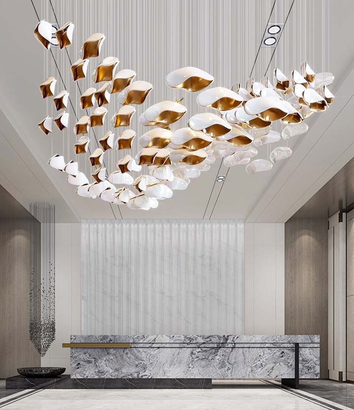 Светильник-инсталяция DZN-13811 БЕЛЫЙ+ЗОЛОТО D1000*1000/H1000/100 без источника света