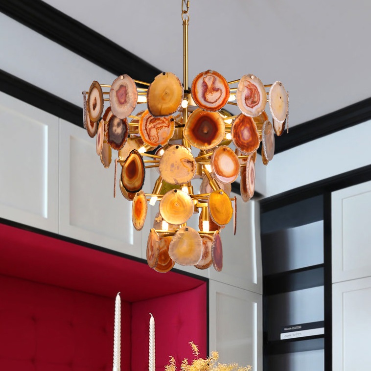 Светильник DZN-13813 БРОНЗА+ЖЁЛТЫЙ ` D600/H650/12/G9/40W AGATTO