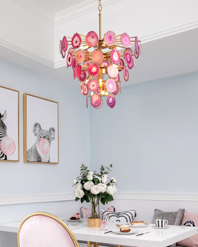 Светильник DZN-13815 ЗОЛОТО+РОЗОВЫЙ ` D600/H650/12/G9/40W AGATTO