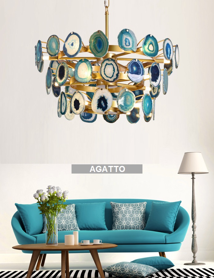 Светильник DZN-13818 ЗОЛОТО+СИНИЙ ` D700/H500/15/G9/40W AGATTO