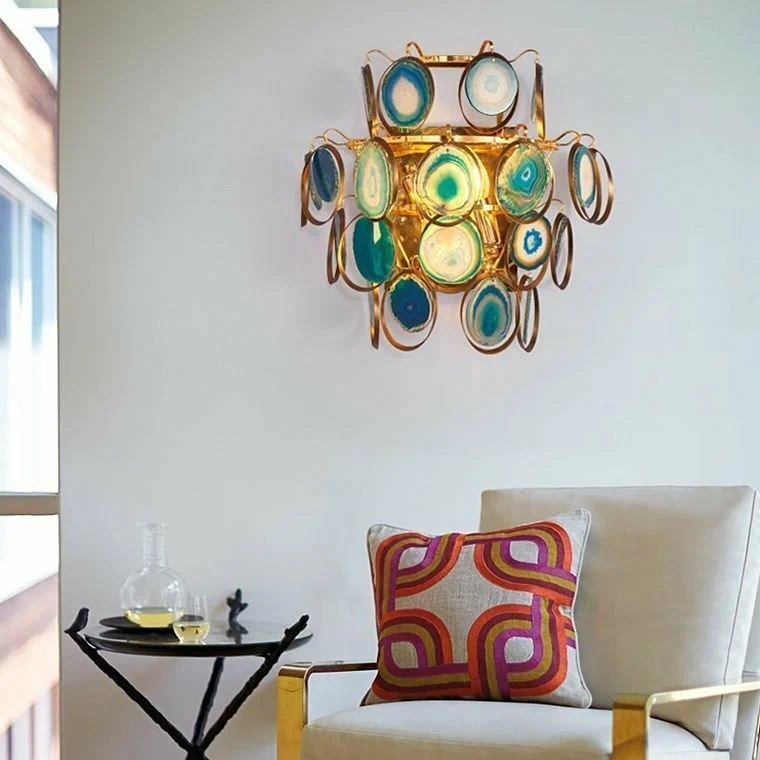 Светильник DZN-13820 ЗОЛОТО+СИНИЙ ` D380/H450/2/E14/40W AGATTO