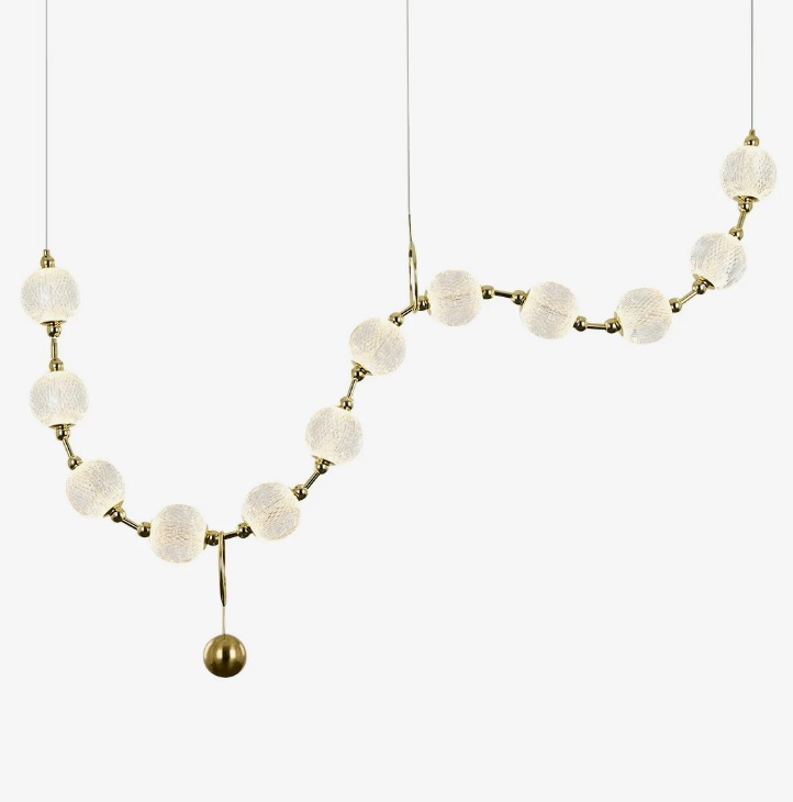 Светильник DZN-13835 БРОНЗА ` D1100*400/H1200/12/LED/57W/4500K N-LACE D100mm прозрачные акриловые ша