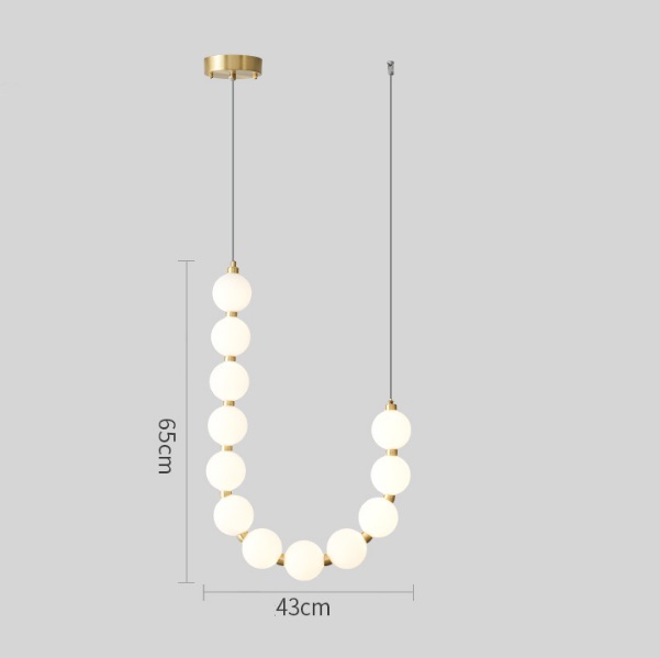 Светильник DZN-13838 БРОНЗА ` D430/H650+1200/12/LED/45W/4500K N-LACEE D100mm белые акриловые шары с