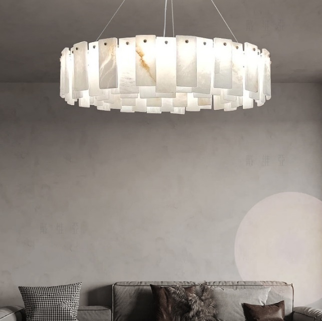 Светильник DZN-13865 БРОНЗА + МРАМОР ` D600/H120+1200/8/E14/40W UNIVERSE