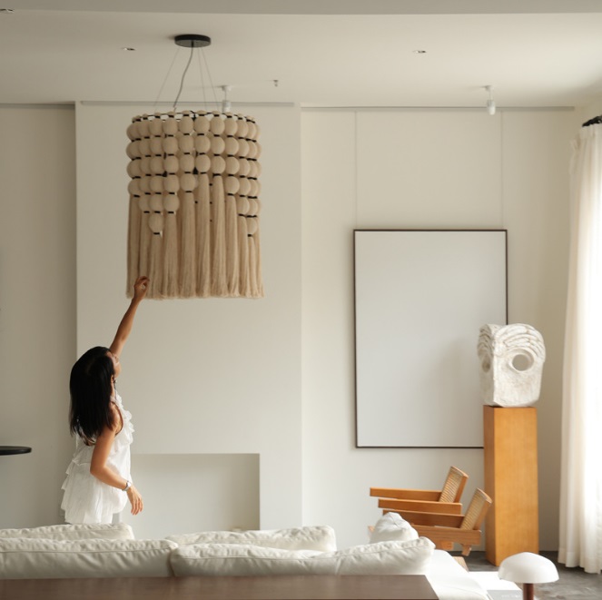 Светильник DZN-13871 ЧЕРНЫЙ + БЕЛЫЙ ` D700/H1000+1000/5/E27/60W