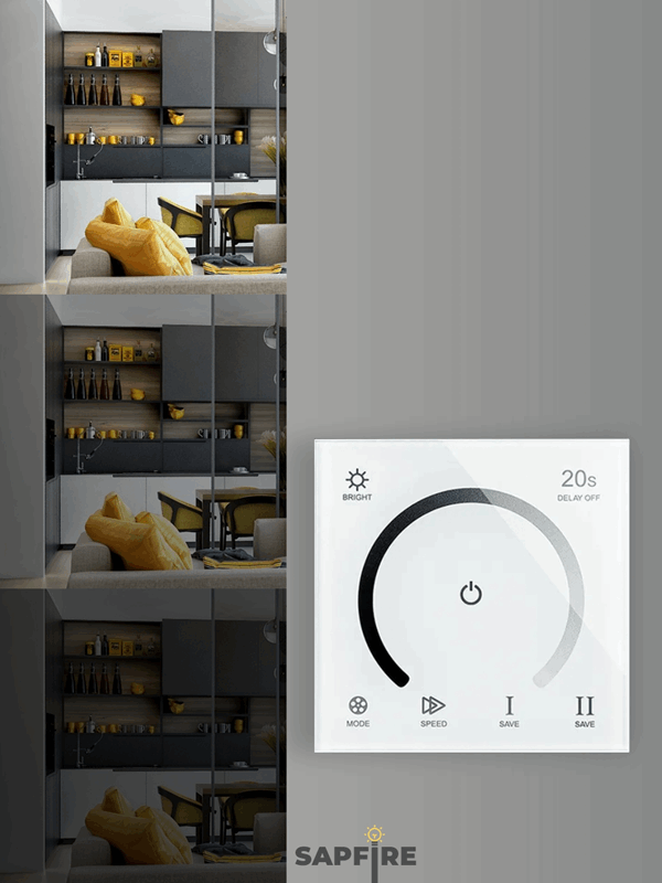 ( Поставка под заказ не осуществляется) Диммер RG-KQ-33 с белой сенсорной панелью SCORPU