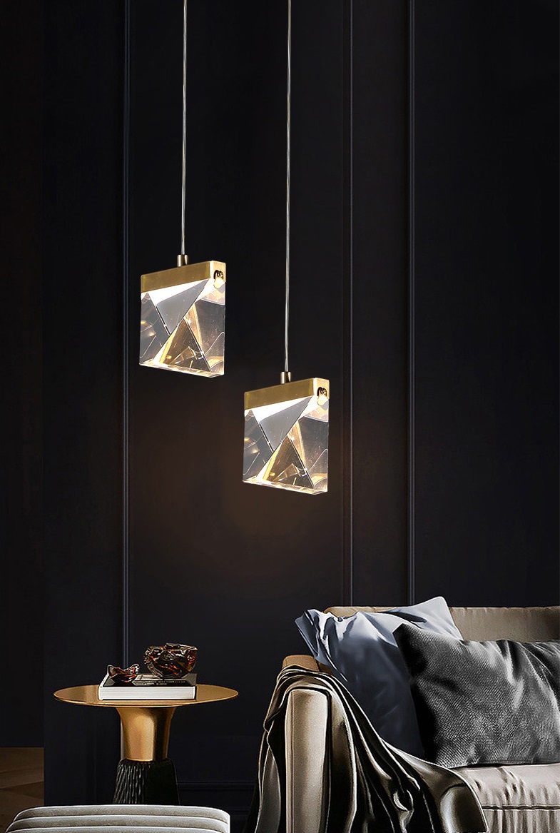 Светильник ElegantLight DZN-13057 ЗОЛОТО D100/H1500/1/LED/4500K FACETED-STONE