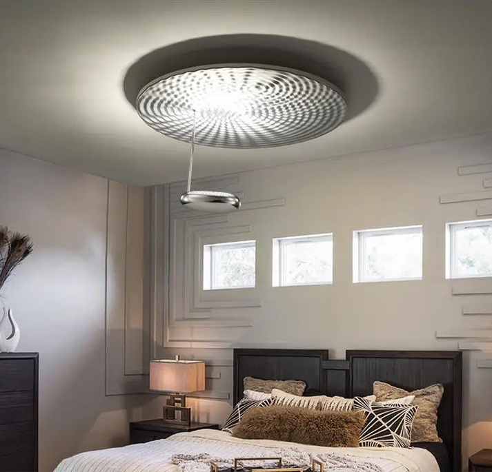 Светильник потолочный ElegantLight DZN-10479 СЕРЕБРО + РОМ ` D600/H340/1/LED/10W/6500K COSMIC ANGEL