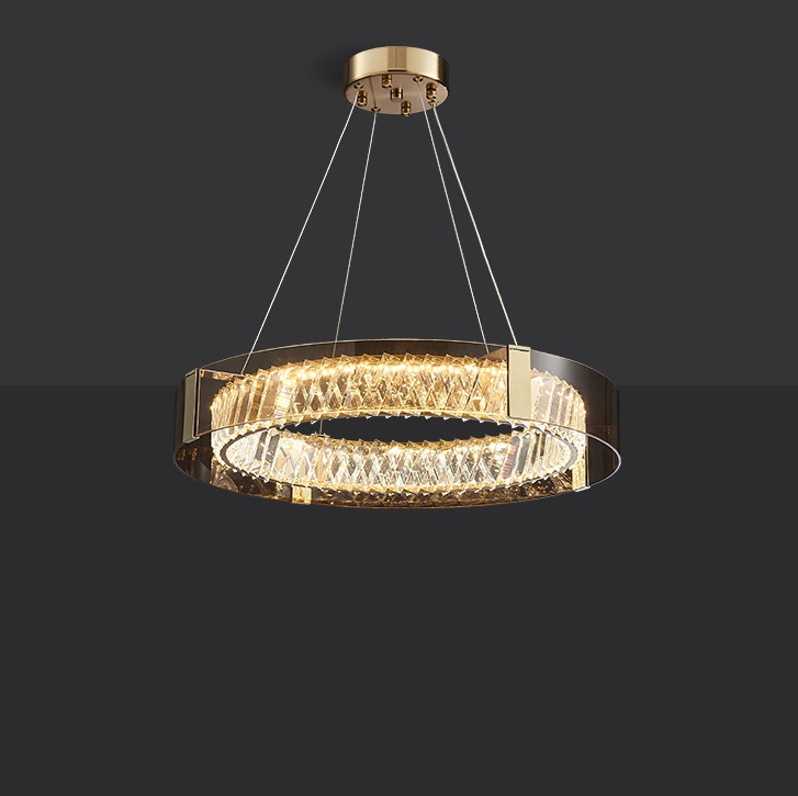 Светильник DZN-13157 ЗОЛОТО + ТОНИРОВАННОЕ СТЕКЛО D600/H130+1200/1/LED/60W/4500K