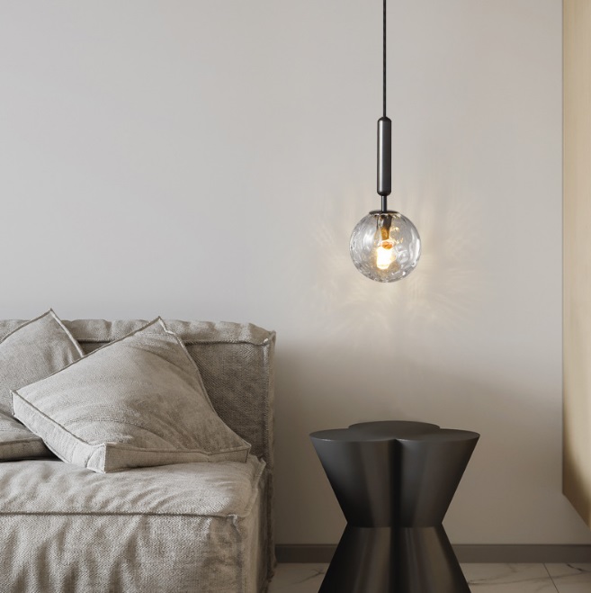 Светильник DZN-13161 ЧЕРНЫЙ / ПРОЗРАЧНЫЙ ` D150/H1200/1/E27/40W