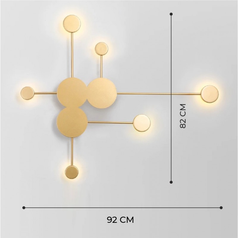 Светильник настенный ElegantLight DZN-8331 ЗОЛОТО D820920/H100/6/LED.W/4500К Dots 22-12