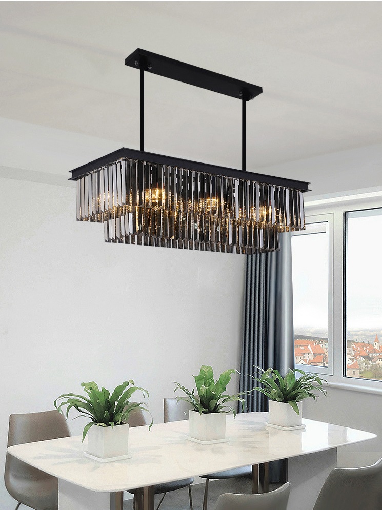 Светильник DZN-45107 ЧЕРНЫЙ/ТОНИРОВАННЫЙ ` D1200*300/H300+1500/10/E14/60W PRISM