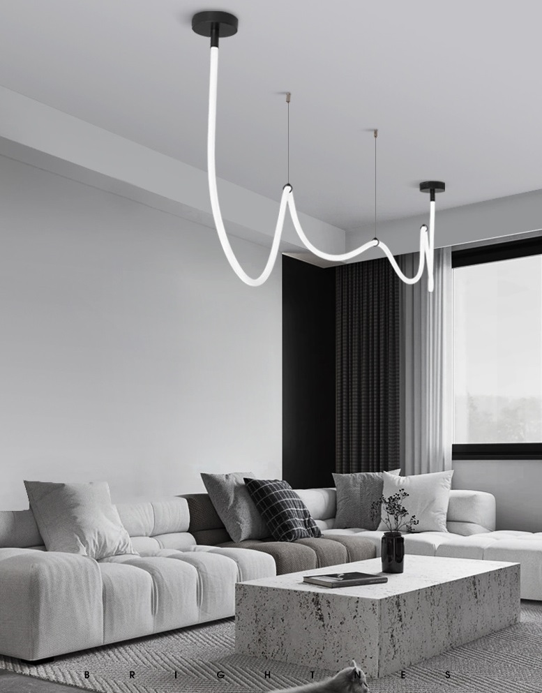 Светильник DZN-11196 ЧЕРНЫЙ ` D1500/H1000/1/LED/./4500K белый матовый силикон в тканевой оплётке FLE