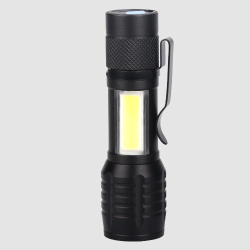 Фонарь светодиодный 535 ЧЕРНЫЙ D25/H95/2/LED USB-кабель, регулировка угла свечения, Charge