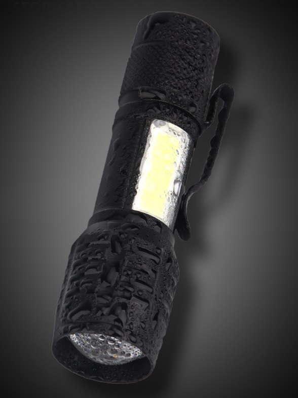 Фонарь светодиодный 535 ЧЕРНЫЙ D25/H95/2/LED USB-кабель, регулировка угла свечения, Charge