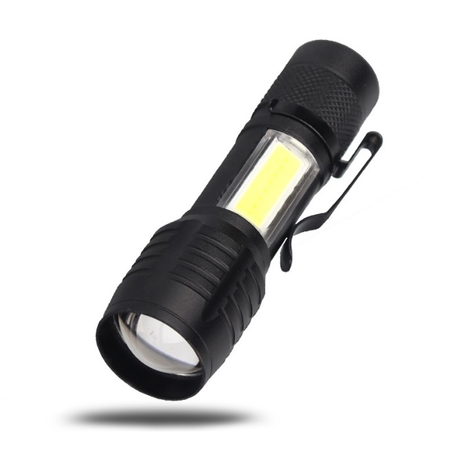 Фонарь светодиодный 535 ЧЕРНЫЙ D25/H95/2/LED USB-кабель, регулировка угла свечения, Charge