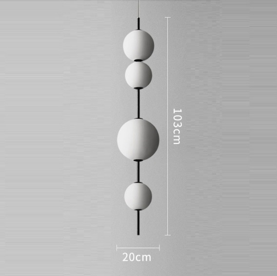 Светильник ElegantLight DZN-47909 Черный ` D200/H800-2000/4/LED/20W/4500K (150+120+200+120mm) BAALL