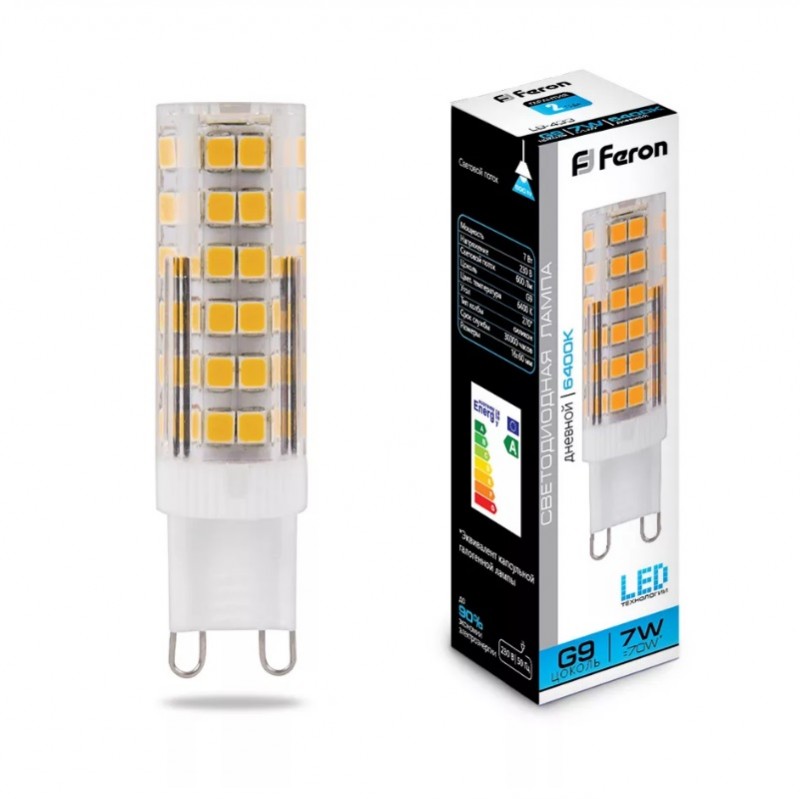 Лампа светодиодная Feron LB-433 G9 7W 2700K