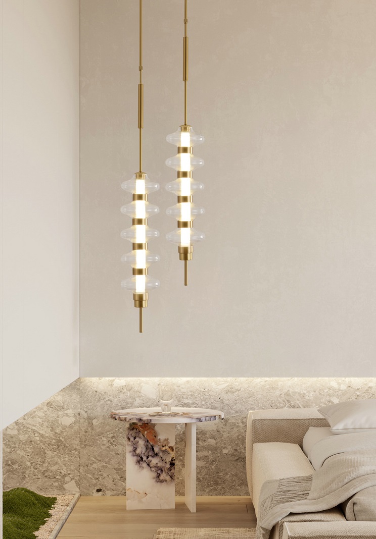 Светильник ElegantLight DZN-13247 БРОНЗА/ПРОЗРАЧНЫЙ ` D180/H700+800/1/LED/15W/4000K AUIS