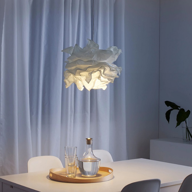 Светильник DZN-8495 БЕЛЫЙ ` D430/H1200/1/E27/15W PAPER2 бумажный абажур