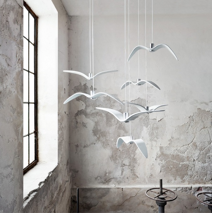 Светильник DZN-10789 БЕЛЫЙ / РОМ ` D380/H1200/1/LED/3W BIRD-S