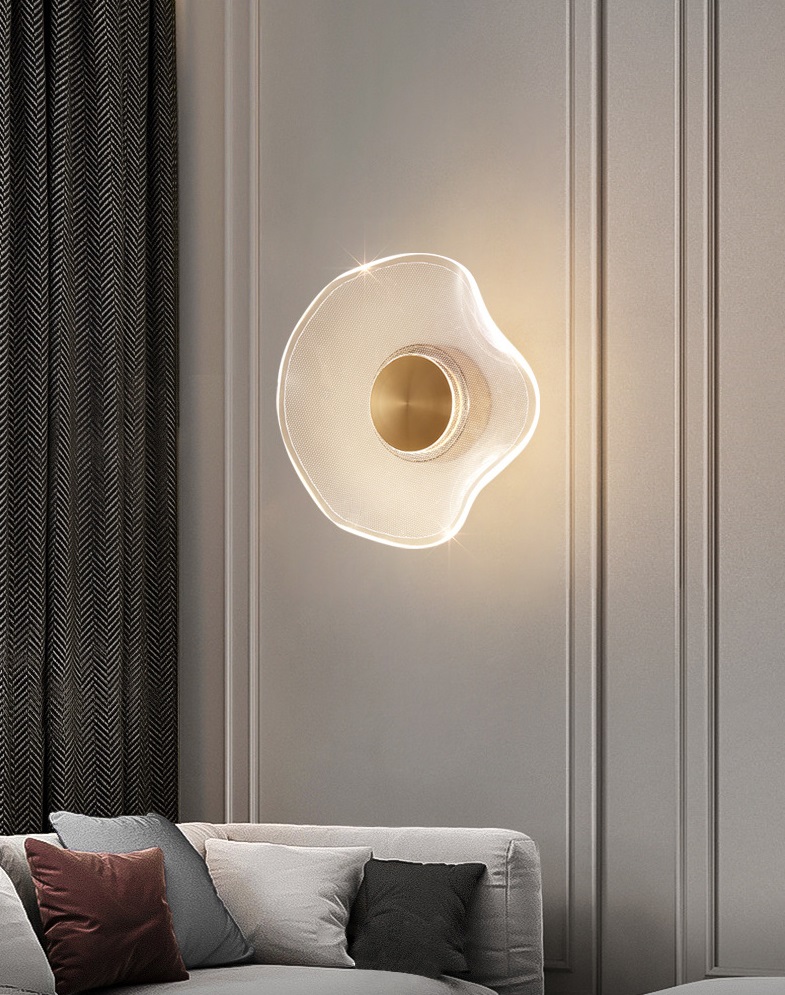 Светильник настенный ElegantLight DZN-11283 ЗОЛОТО ` D240/H90/1/LED/8W/4200K SPRAY акрил с точками