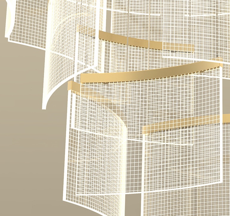 Светильник подвесной ElegantLight DZN-11305 ЗОЛОТО ` D1000/H2500/8+8+4+4/LED/140W/4500K