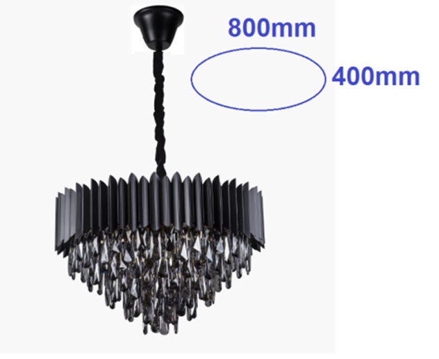 Светильник DZN-13345 ЧЕРНЫЙ ` D800*400/H1000/12/E27/40W тонированый хрусталь дымчатого цвета DARIAN