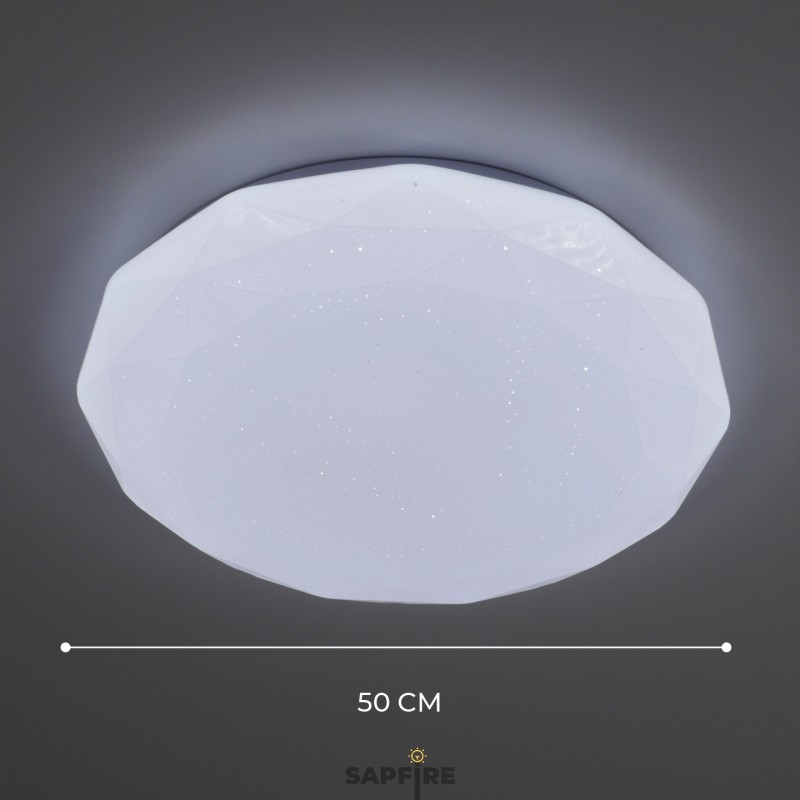 Светильник SPF-9505 36W*2 DIAMOND WH/БЕЛЫЙ ` D500/H80 пульт 2,4G (Бриллиант)