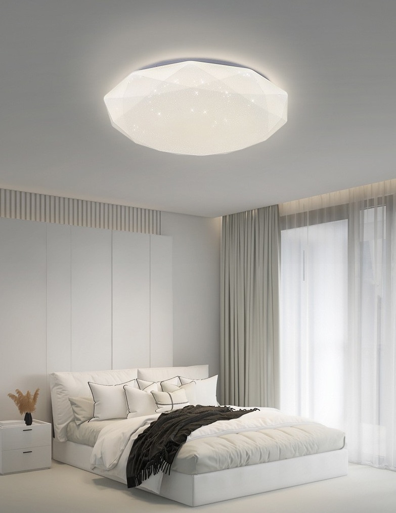 Светильник SPF-9506 30W*2 DIAMOND WH/БЕЛЫЙ ` D400/H80 пульт 2,4G (Бриллиант)