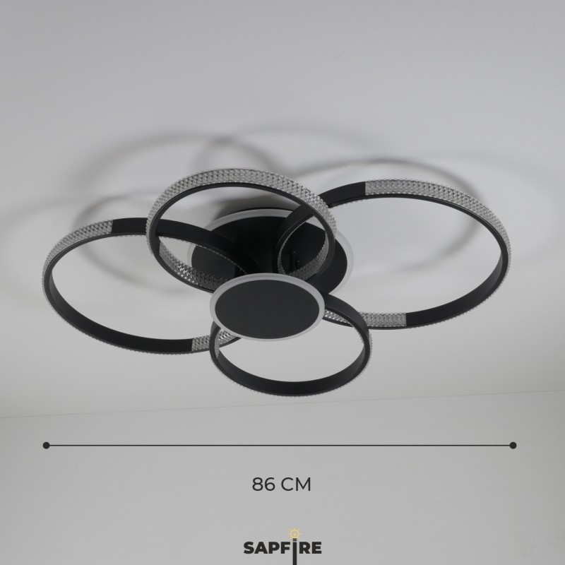 Светильник (2202-400-4+1BK) SPF-5390 ЧЕРНЫЙ ` D860*660/H140/4+1/LED/2*132W 3 режима без ПДУ TERRA 24