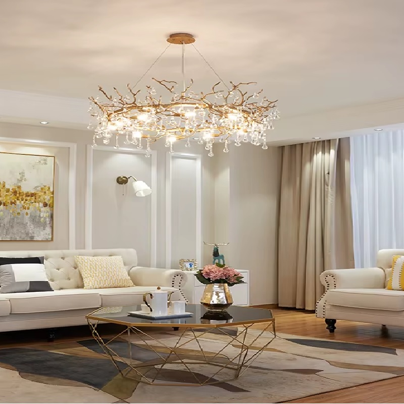 Светильник потолочный ElegantLight DZN-5395 БРОНЗА ` D1000/H300/16/G9/40W TWIG 25-05