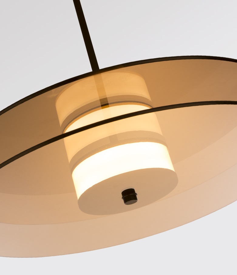 Cветильник DZN-43639 ЧЕРНЫЙ + ТОНИРОВАННОЕ СТЕКЛО D280*60/H1500/1/LED/12W/4500K UFO 24-08