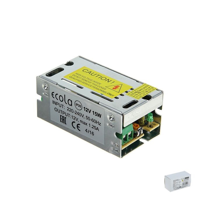 Ecola LED strip Power Supply 15W 220V-12V IP20 блок питания для светодиодной ленты